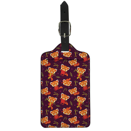 Cute Cartoon Red Panda Pattern Print Luggage Tag