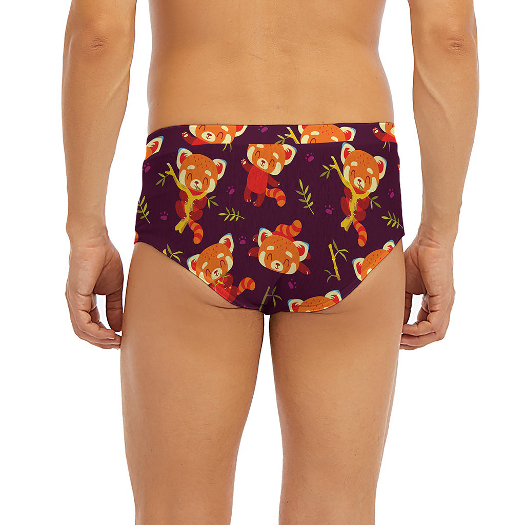 Cute Cartoon Red Panda Pattern Print Men's Briefs
