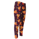 Cute Cartoon Red Panda Pattern Print Men's Compression Pants