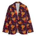 Cute Cartoon Red Panda Pattern Print Men's Cotton Blazer