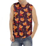 Cute Cartoon Red Panda Pattern Print Men's Fitness Tank Top