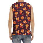 Cute Cartoon Red Panda Pattern Print Men's Fitness Tank Top