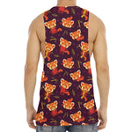 Cute Cartoon Red Panda Pattern Print Men's Muscle Tank Top