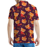 Cute Cartoon Red Panda Pattern Print Men's Polo Shirt