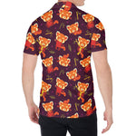 Cute Cartoon Red Panda Pattern Print Men's Shirt