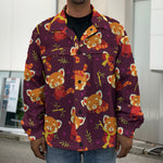 Cute Cartoon Red Panda Pattern Print Men's Shirt Jacket