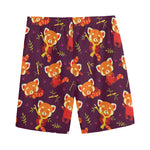 Cute Cartoon Red Panda Pattern Print Men's Sports Shorts