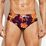Cute Cartoon Red Panda Pattern Print Men's Swim Briefs