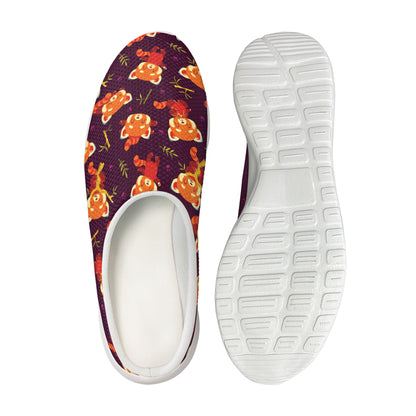 Cute Cartoon Red Panda Pattern Print Mesh Casual Shoes