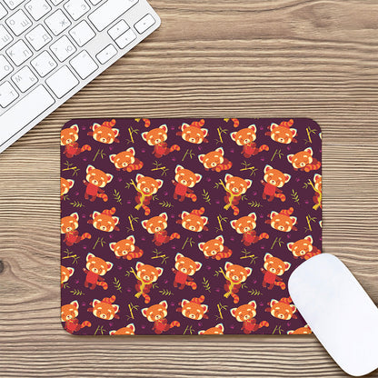 Cute Cartoon Red Panda Pattern Print Mouse Pad