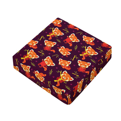 Cute Cartoon Red Panda Pattern Print Outdoor Seat Cushion Cover