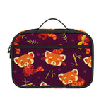 Cute Cartoon Red Panda Pattern Print Portable Lunch Bag