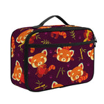 Cute Cartoon Red Panda Pattern Print Portable Lunch Bag