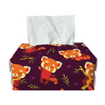 Cute Cartoon Red Panda Pattern Print Rectangle Tissue Box Cover