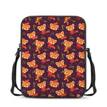 Cute Cartoon Red Panda Pattern Print Rectangular Crossbody Bag