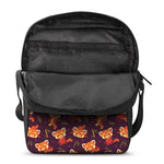 Cute Cartoon Red Panda Pattern Print Rectangular Crossbody Bag