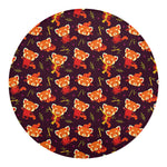 Cute Cartoon Red Panda Pattern Print Round Blanket