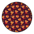 Cute Cartoon Red Panda Pattern Print Round Floor Mat