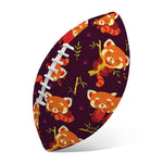 Cute Cartoon Red Panda Pattern Print Rugby Ball