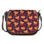 Cute Cartoon Red Panda Pattern Print Saddle Bag