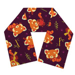 Cute Cartoon Red Panda Pattern Print Scarf