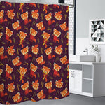 Cute Cartoon Red Panda Pattern Print Shower Curtain