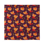 Cute Cartoon Red Panda Pattern Print Silk Bandana