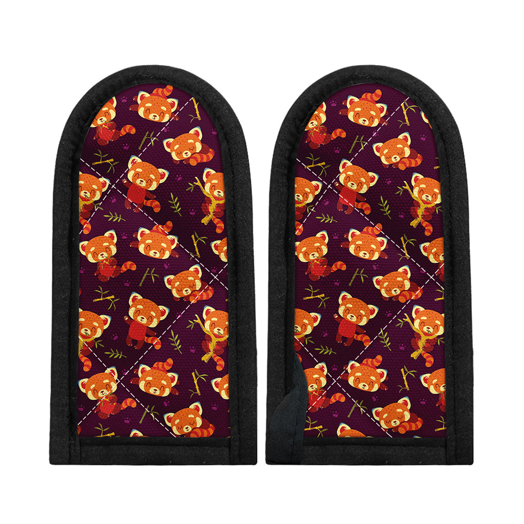 Cute Cartoon Red Panda Pattern Print Skillet Handle Cover