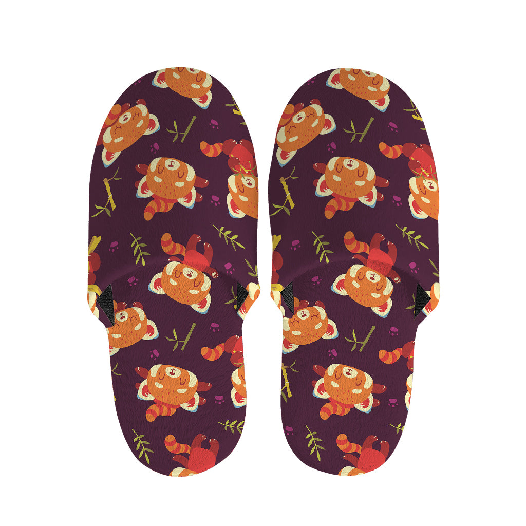Cute Cartoon Red Panda Pattern Print Slippers