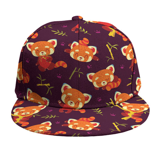 Cute Cartoon Red Panda Pattern Print Snapback Cap