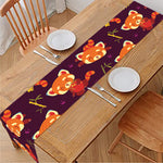 Cute Cartoon Red Panda Pattern Print Table Runner