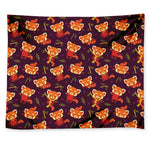 Cute Cartoon Red Panda Pattern Print Tapestry