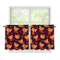Cute Cartoon Red Panda Pattern Print Tier Curtains