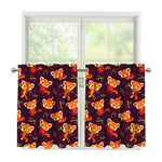Cute Cartoon Red Panda Pattern Print Tier Curtains