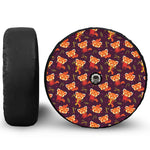 Cute Cartoon Red Panda Pattern Print Tire Cover With Camera Hole