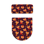 Cute Cartoon Red Panda Pattern Print Toilet Lid And Tank Cover Set