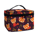 Cute Cartoon Red Panda Pattern Print Travel Makeup Bag