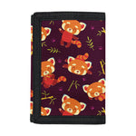 Cute Cartoon Red Panda Pattern Print Trifold Wallet