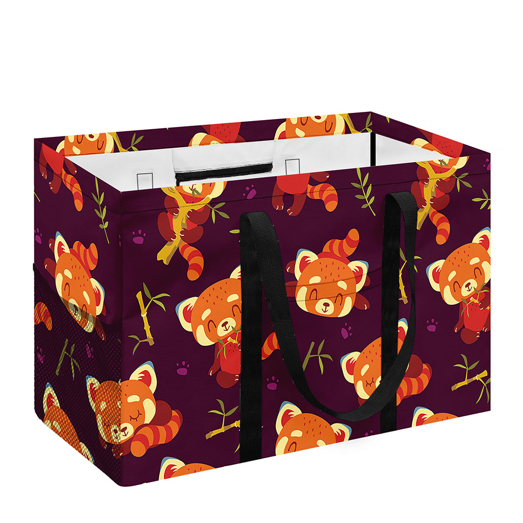 Cute Cartoon Red Panda Pattern Print Utility Tote Bag
