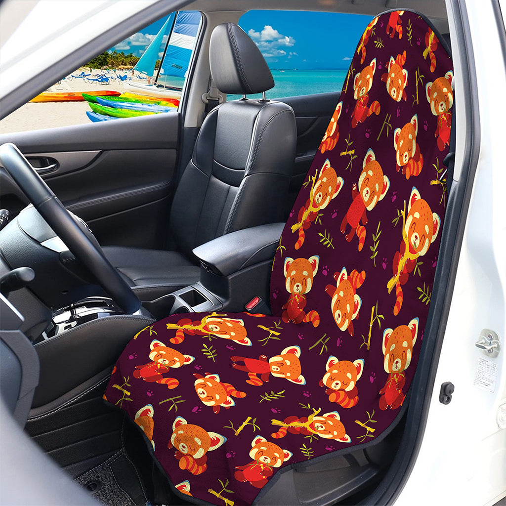 Cute Cartoon Red Panda Pattern Print Waterproof Car Seat Cover