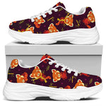 Cute Cartoon Red Panda Pattern Print White Chunky Shoes