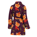 Cute Cartoon Red Panda Pattern Print Women's Bathrobe