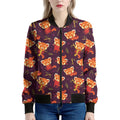 Cute Cartoon Red Panda Pattern Print Women's Bomber Jacket