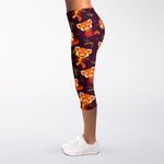 Cute Cartoon Red Panda Pattern Print Women's Capri Leggings