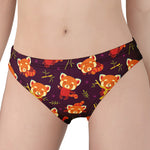 Cute Cartoon Red Panda Pattern Print Women's Panties
