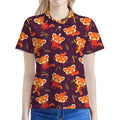 Cute Cartoon Red Panda Pattern Print Women's Polo Shirt