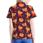 Cute Cartoon Red Panda Pattern Print Women's Polo Shirt
