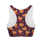 Cute Cartoon Red Panda Pattern Print Women's Sports Bra