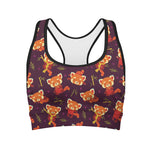 Cute Cartoon Red Panda Pattern Print Women's Sports Bra