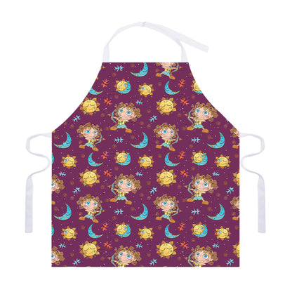 Cute Cartoon Sagittarius Pattern Print Adjustable Apron